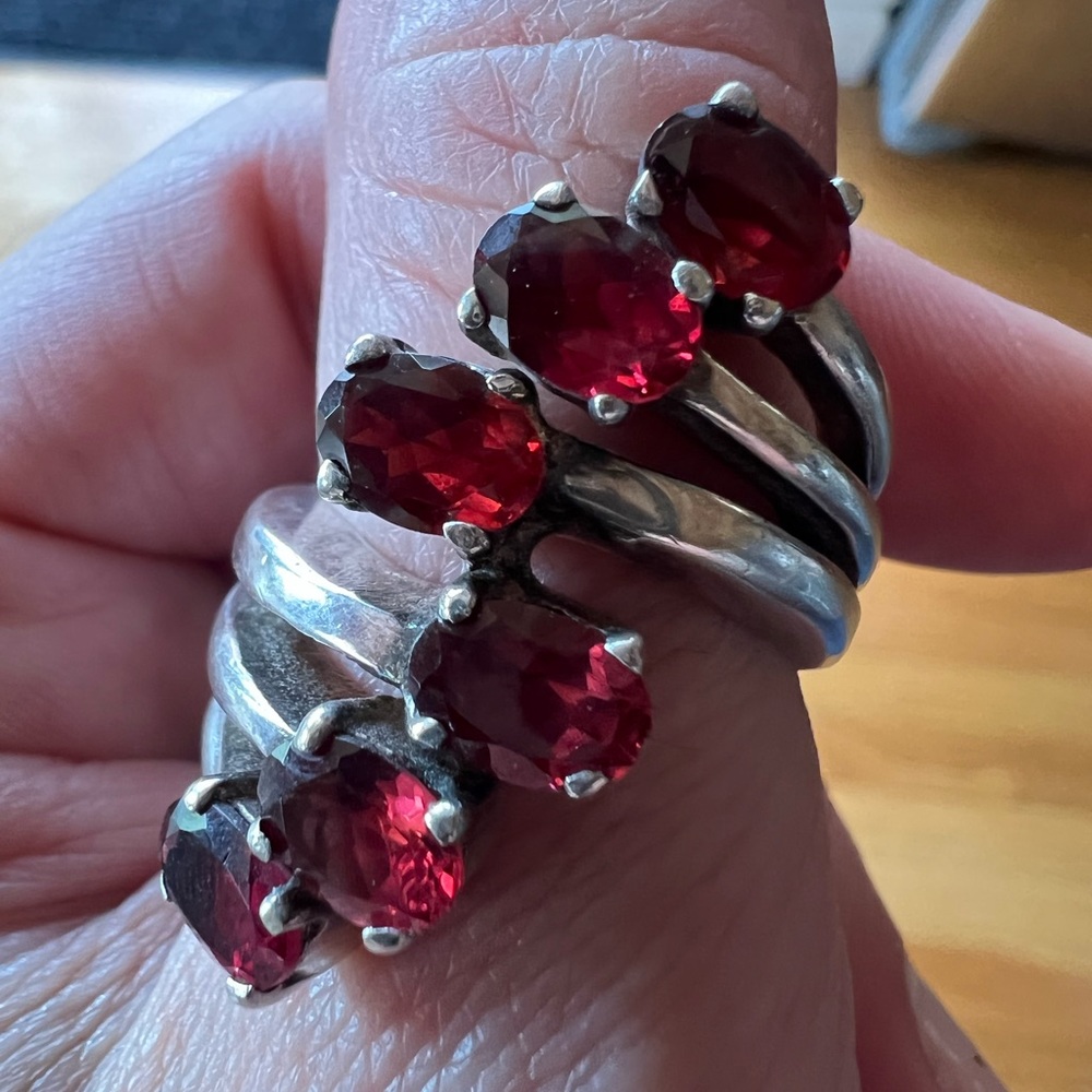 Authentic Garnet 925 Silver Ring 8.5/9